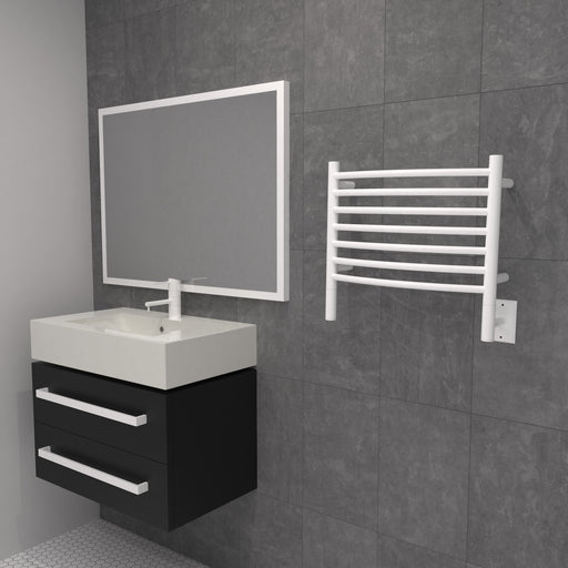 Amba Products HCW Jeeves Model H Curved 7-Bar Hardwired Towel Warmer - 6.5 x 21.25 x 18.75 in. - White Finish