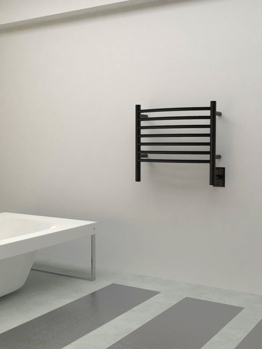 Amba Products HCMB Jeeves Model H Curved 7-Bar Hardwired Towel Warmer - 6.5 x 21.25 x 18.75 in. - Matte Black Finish