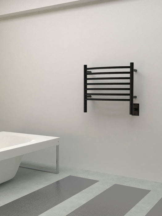 Amba Products Jeeves Collection HCMB Model H Curved 7-Bar Hardwired Towel Warmer - 6.5 x 21.25 x 18.75 in. - Matte Black Finish