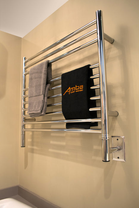 Amba Products Jeeves Collection KSP Model K Straight 10-Bar Hardwired Towel Warmer - 4.5 x 30.25 x 27.75 in. - Polished Finish