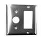 Amba Products Controller AJ-DGP-B Jeeves Double Gang Plate - 0.5 x 4.5 x 4.5 in. - Brushed Finish