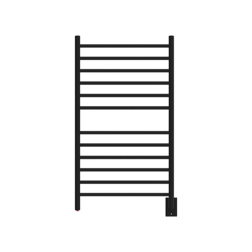 Amba Products RWHL-SMB Radiant Straight 12-Bar Large Hardwired + Plug-in Combo Towel Warmer - 4.75 x 24.5 x 41.75 in. - Matte Black Finish