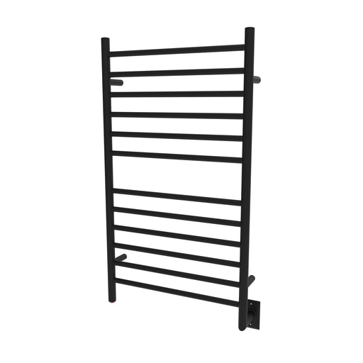 Amba Products RWHL-SMB Radiant Straight 12-Bar Large Hardwired + Plug-in Combo Towel Warmer - 4.75 x 24.5 x 41.75 in. - Matte Black Finish