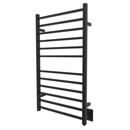 Amba Products RSWHL-MB Radiant 12-Bar Large Square Hardwired + Plug-in Combo Towel Warmer - 4.75 x 24.5 x 41.75 in. - Matte Black Finish