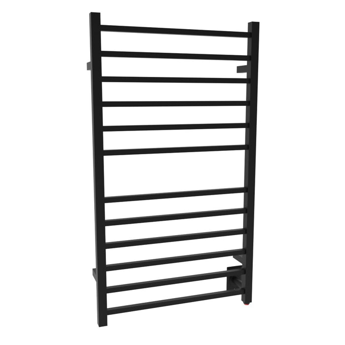 Amba Products RSWHL-MB Radiant 12-Bar Large Square Hardwired + Plug-in Combo Towel Warmer - 4.75 x 24.5 x 41.75 in. - Matte Black Finish