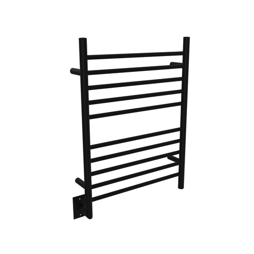 Amba Products RWH-SMB-LEFT Radiant Straight 10-Bar Hardwired + Plug-in Combo (Left Side) Towel Warmer - 4.75 x 24.5 x 31.875 in. - Matte Black Finish