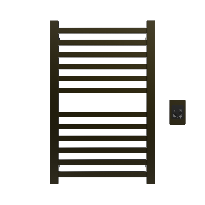 Amba Products Q2132BB Quadro 12-Bar Hardwired Towel Warmer - 4.375 x 21.25 x 33.125 in. - Brushed Bronze Finish