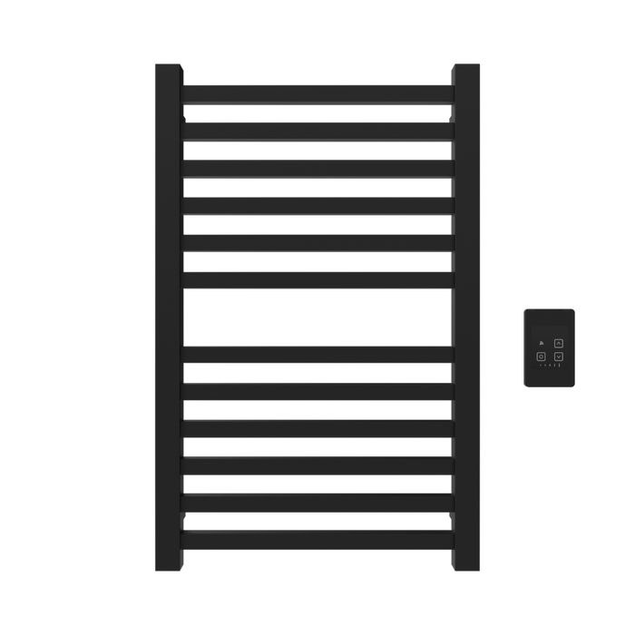 Amba Products Q2132MB Quadro 12-Bar Hardwired Towel Warmer - 4.375 x 21.25 x 33.125 in. - Matte Black Finish