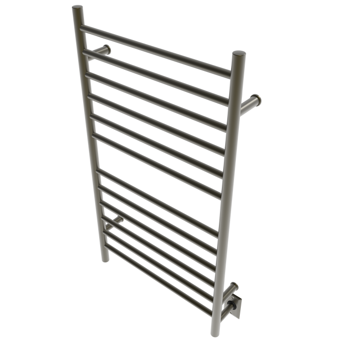 Amba Products RWHL-SBB Radiant Straight 12-Bar Large Hardwired + Plug-in Combo Towel Warmer - 4.75 x 24.5 x 41.75 in. - Brushed Bronze Finish