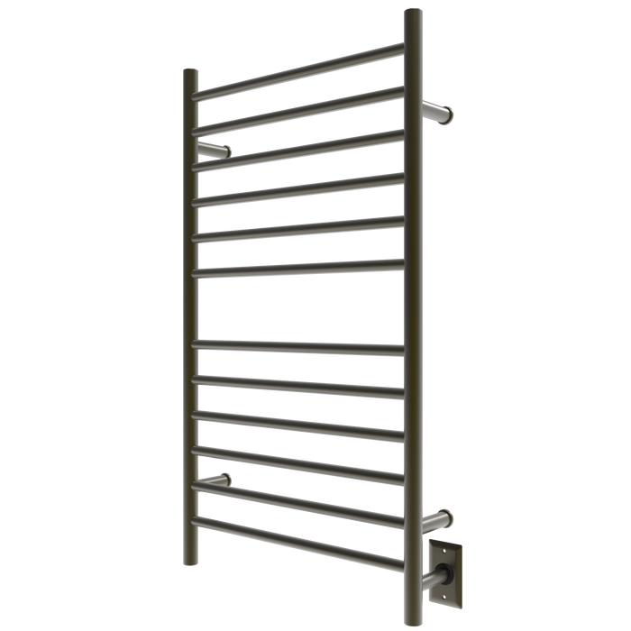 Amba Products RWHL-SBB Radiant Straight 12-Bar Large Hardwired + Plug-in Combo Towel Warmer - 4.75 x 24.5 x 41.75 in. - Brushed Bronze Finish