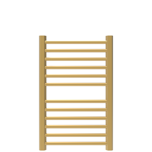 Amba Products S2132SB Sirio 12-Bar Hardwired Towel Warmer - 4 x 21.5 x 33.125 in. - Satin Brass Finish