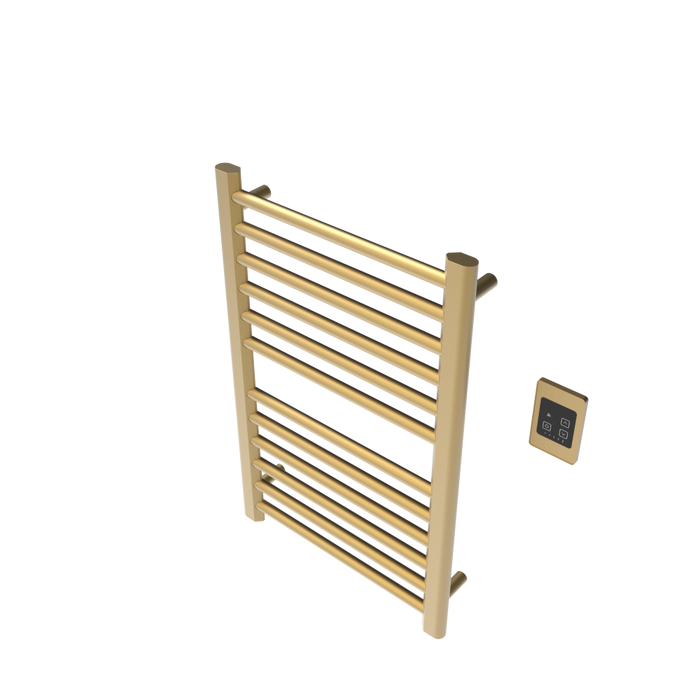 Amba Products S2132SB Sirio 12-Bar Hardwired Towel Warmer - 4 x 21.5 x 33.125 in. - Satin Brass Finish