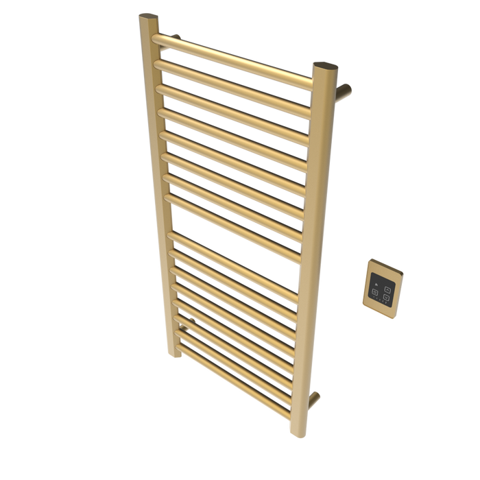 Amba Products S2142SB Sirio 16-Bar Hardwired Towel Warmer - 4 x 21.5 x 42.625 in. - Satin Brass Finish