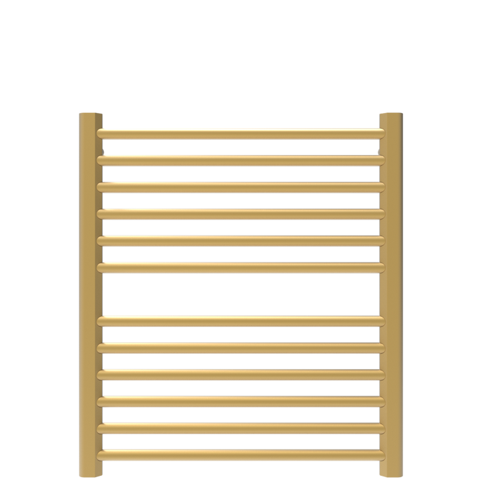 Amba Products S2932SB Sirio 12-Bar Hardwired Towel Warmer - 4 x 29.375 x 33.125 in. - Satin Brass Finish