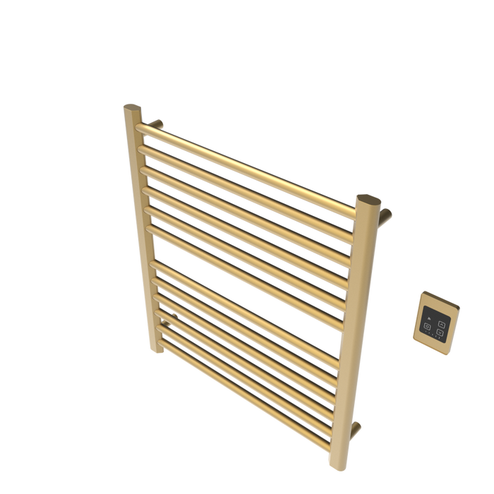 Amba Products S2932SB Sirio 12-Bar Hardwired Towel Warmer - 4 x 29.375 x 33.125 in. - Satin Brass Finish