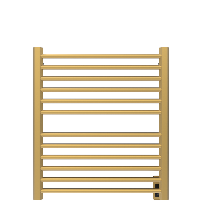 Amba Products S2932SB Sirio 12-Bar Hardwired Towel Warmer - 4 x 29.375 x 33.125 in. - Satin Brass Finish