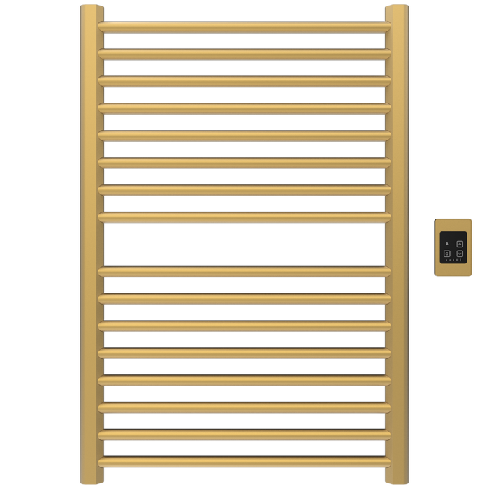 Amba Products S2942SB Sirio 16-Bar Hardwired Towel Warmer - 4 x 29.375 x 42.625 in. - Satin Brass Finish