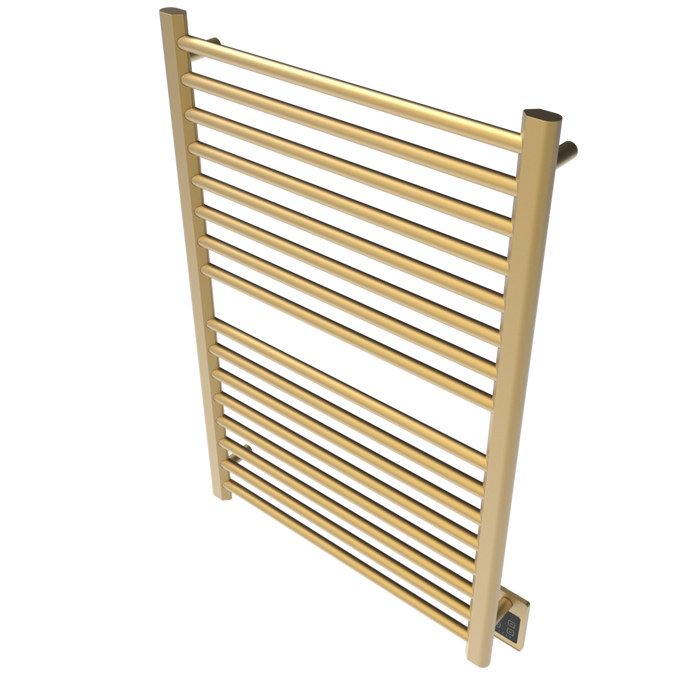 Amba Products S2942SB Sirio 16-Bar Hardwired Towel Warmer - 4 x 29.375 x 42.625 in. - Satin Brass Finish