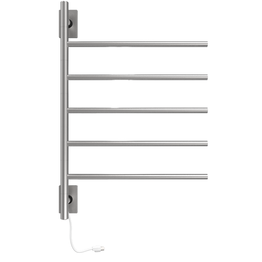 Amba Products SB5-B Swivel Bar Hardwired & Plug-in Combo Towel Warmer with 5 Bars -  x  x  in. - Brushed Finish