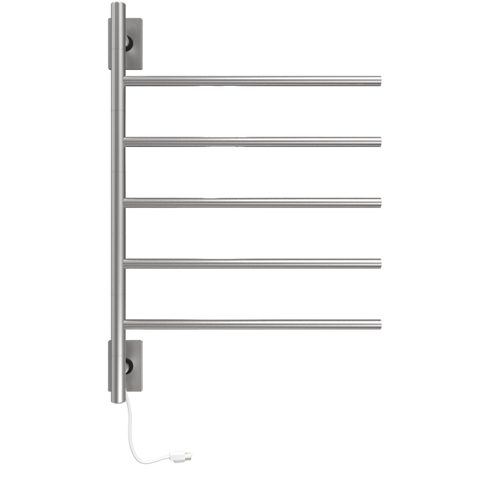 Amba Products SB5-B Swivel Bar Hardwired & Plug-in Combo Towel Warmer with 5 Bars -  x  x  in. - Brushed Finish