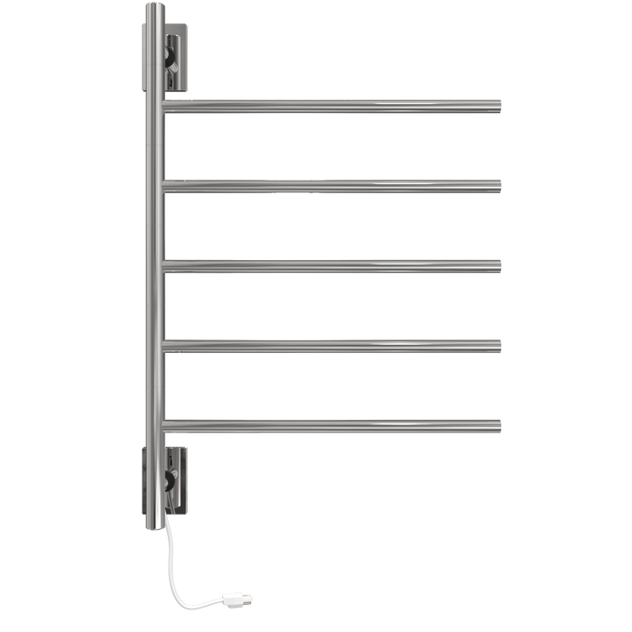 Amba Products SB5-P Swivel Bar Hardwired & Plug-in Combo Towel Warmer with 5 Bars -  x  x  in. - Polished Finish