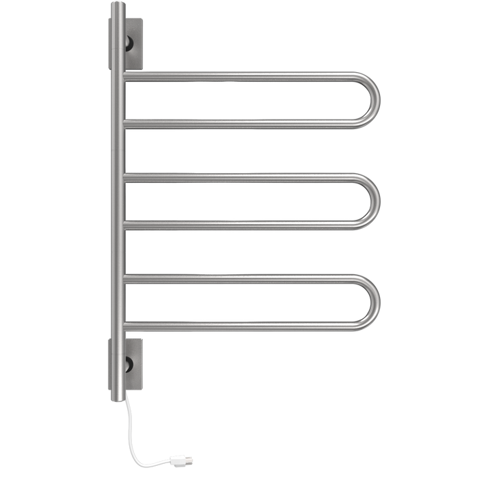 Amba Products SL3-B Swivel Loop Hardwired & Plug-in Combo Towel Warmer with 3 Looped Bars -  x  x  in. - Brushed Finish