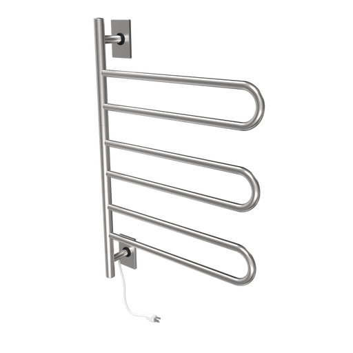 Amba Products SL3-B Swivel Loop Hardwired & Plug-in Combo Towel Warmer with 3 Looped Bars -  x  x  in. - Brushed Finish