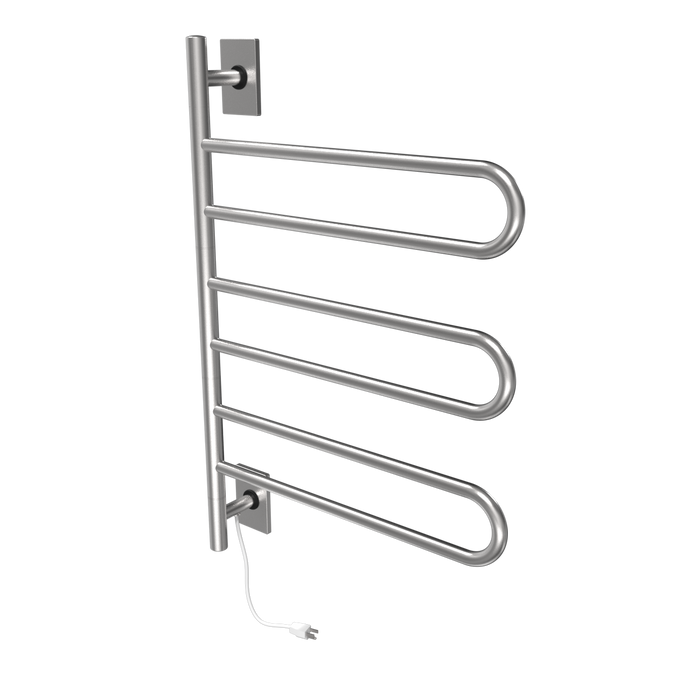 Amba Products SL3-B Swivel Loop Hardwired & Plug-in Combo Towel Warmer with 3 Looped Bars -  x  x  in. - Brushed Finish