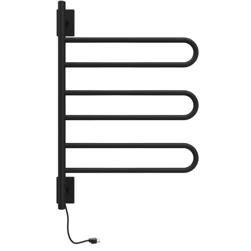 Amba Products SL3-MB Swivel Loop Hardwired & Plug-in Combo Towel Warmer with 3 Looped Bars -  x  x  in. - Matte Black Finish