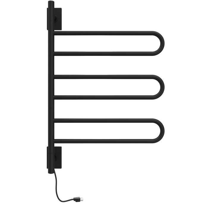 Amba Products SL3-MB Swivel Loop Hardwired & Plug-in Combo Towel Warmer with 3 Looped Bars -  x  x  in. - Matte Black Finish