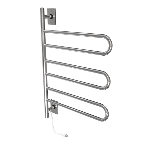 Amba Products SL3-P Swivel Loop Hardwired & Plug-in Combo Towel Warmer with 3 Looped Bars -  x  x  in. - Polished Finish