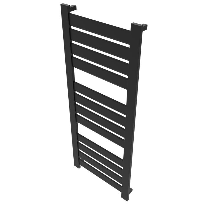 Amba Products V2356MB Vega 12-Panel Hardwired Towel Warmer - 3.625 x 23.375 x 58 in. - Matte Black Finish