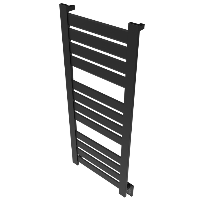 Amba Products V2356MB Vega 12-Panel Hardwired Towel Warmer - 3.625 x 23.375 x 58 in. - Matte Black Finish